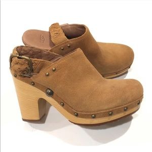 UGG Tan Suede Clog Mules